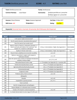 TAXON:Strelitzia Juncea Link SCORE