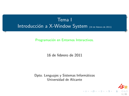 Tema I Introducción a X-Window System (16 De Febrero De 2011)