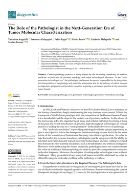 The Role of the Pathologist in the Next-Generation Era of Tumor Molecular Characterization