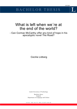 BACHELOR THESIS What Is Left When We´Re at the End of the World?