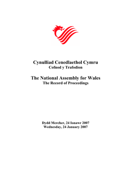 Cynulliad Cenedlaethol Cymru the National Assembly for Wales