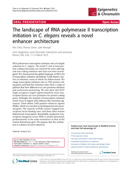 The Landscape of RNA Polymerase II Transcription Initiation in C. Elegans