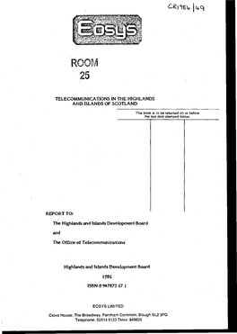 Telecommunications in the Highlands and Islands of Scotland