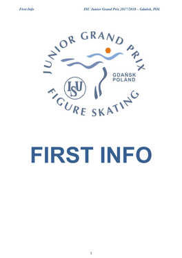 First Info ISU Junior Grand Prix 2017/2018 – Gdańsk, POL 1