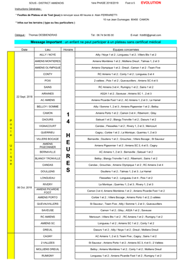 1Ère Phase 2018-2019 Calendrier Foot À 5