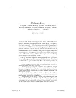Hrolfs Saga Kraka: a Tragedy, Comedy, History, Pastoral, Pastoral-Comical, Historical-Pastoral, Tragical-Historical, Tragical-Comical- Historical-Pastoral