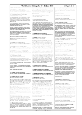 World Service Listings for 20 – 26 June 2020 Page 1 of 16 SATURDAY 20 JUNE 2020 How to Shrink a 'Big Fat Indian Wedding’ with Disabilities