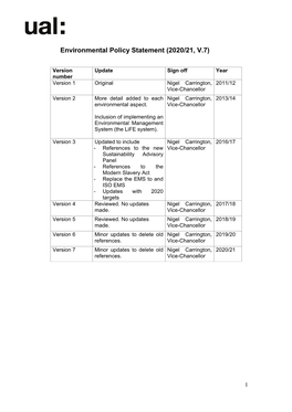 Environmental Policy Statement (2020/21, V.7)