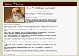 Q & a with Sadhguru Jaggi Vasudev