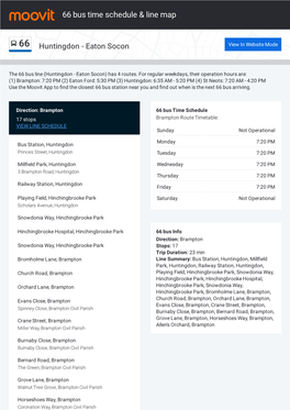 66 Bus Time Schedule & Line Route