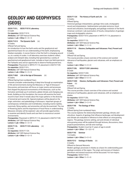 Geology and Geophysics (GEOS) 1