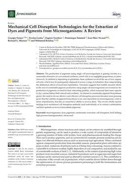 Mechanical Cell Disruption Technologies for the Extraction of Dyes and Pigments from Microorganisms: a Review