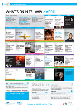 What's on in Tel Aviv /April