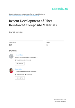Recent Development of Fiber Reinforced Composite Materials