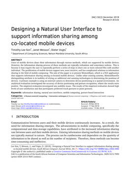 Designing a Natural User Interface to Support Information Sharing Among