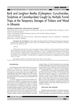 Bark and Longhorn Beetles /.../ Caught by Multiple Funnel Traps /.../ H