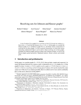 Resolving Sets for Johnson and Kneser Graphs∗