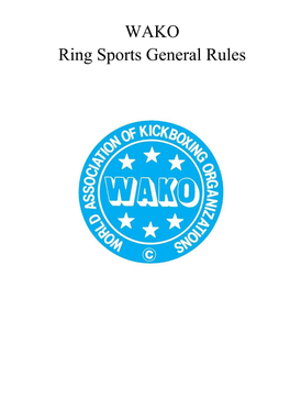 WAKO Ring Sports General Rules