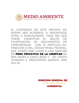 El Contenido De Este Archivo No Podrá Ser Alterado O Modificado Total O Parcialmente, Toda Vez Que Puede Constituir El Delito D