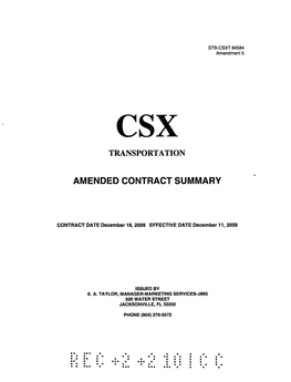 Amended Contract Summary
