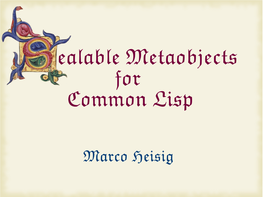 Sealable Metaobjects for Common Lisp