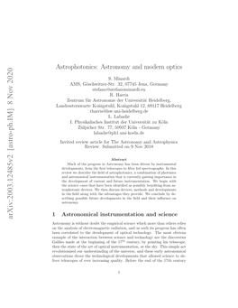 Astrophotonics: Astronomy and Modern Optics