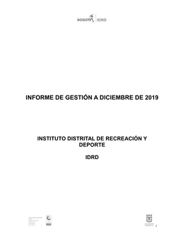 Informe De Gestión a Diciembre De 2019