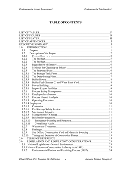 Table of Contents