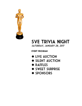 SVE Trivia Night Saturday, January 28, 2017