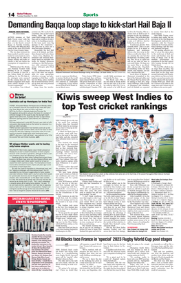 Kiwis Sweep West Indies to Top Test Cricket Rankings