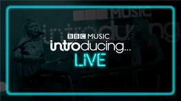 Jo Whiley LIVE Broadcast LIVE Broadcast LIVE Broadcast FEATURING: FEATURING: FEATURING