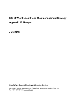 Isle of Wight Local Flood Risk Management Strategy Appendix P: Newport
