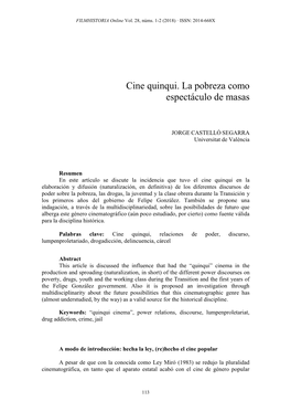 Cine Quinqui. La Pobreza Como Espectáculo De Masas