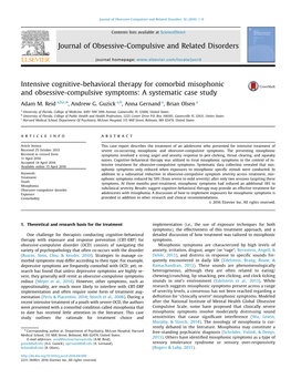 Intensive Cognitive-Behavioral Therapy for Comorbid Misophonic and Obsessive-Compulsive Symptoms: a Systematic Case Study