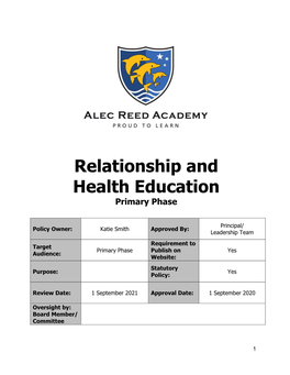 Relationship and Health Education Primary Phase