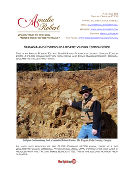 Sub-AVA and Portfolio Update: Vinous Edition 2020