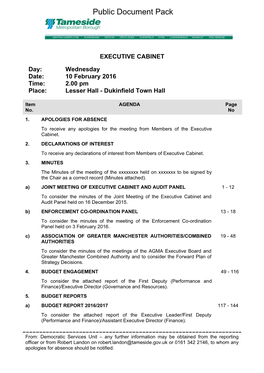 (Public Pack)Agenda Document for Executive Cabinet, 10/02/2016 14:00
