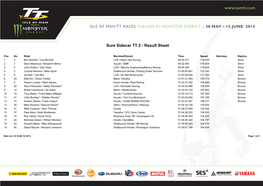 Sure Sidecar TT 2 - Result Sheet