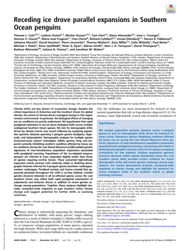 Receding Ice Drove Parallel Expansions in Southern Ocean Penguins