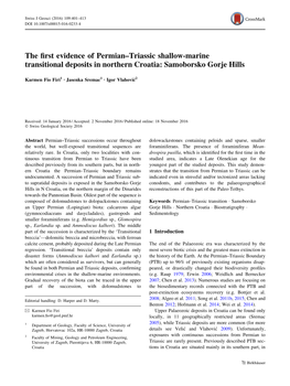 The First Evidence of Permian–Triassic Shallow-Marine