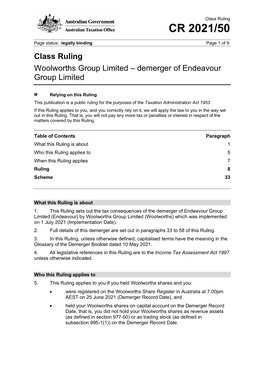 CR 2021-50 Woolworths Group Limited