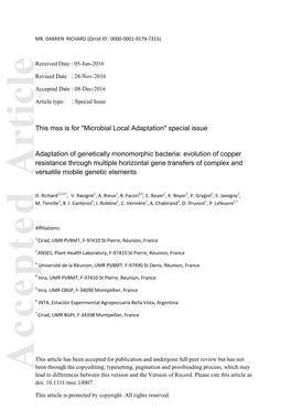 Adaptation of Genetically Monomorphic Bacteria