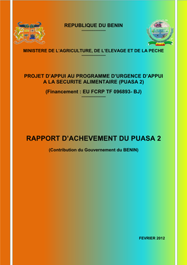 Rapport D'achevement Du Puasa 2