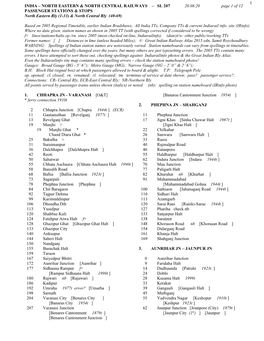 1 India – North Eastern & North Central Railways