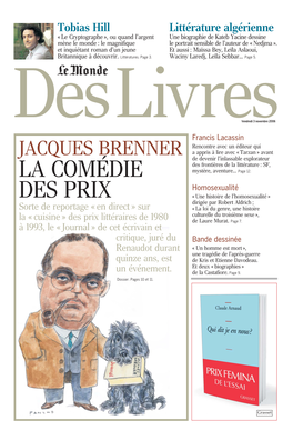 JACQUES BRENNER a Appris À Lire Avec « Tarzan » Avant De Devenir L’Inlassable Explorateur Des Frontières De La Littérature : SF, LA COMÉDIE Mystère, Aventure… Page 12