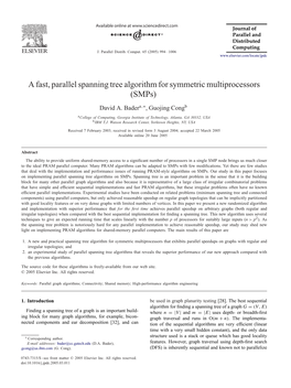 A Fast, Parallel Spanning Tree Algorithm for Symmetric Multiprocessors (Smps)