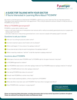 Doctor Discussion Guide for People Not Taking FYCOMPA (Perampanel)