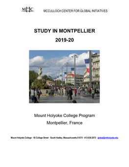 Study in Montpellier 2019-20