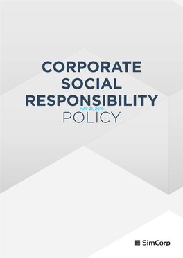Corporate Social Responsibility Policy