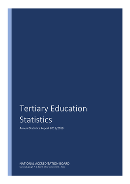 Tertiary Education Statistics Annual Statistics Report 2018/2019